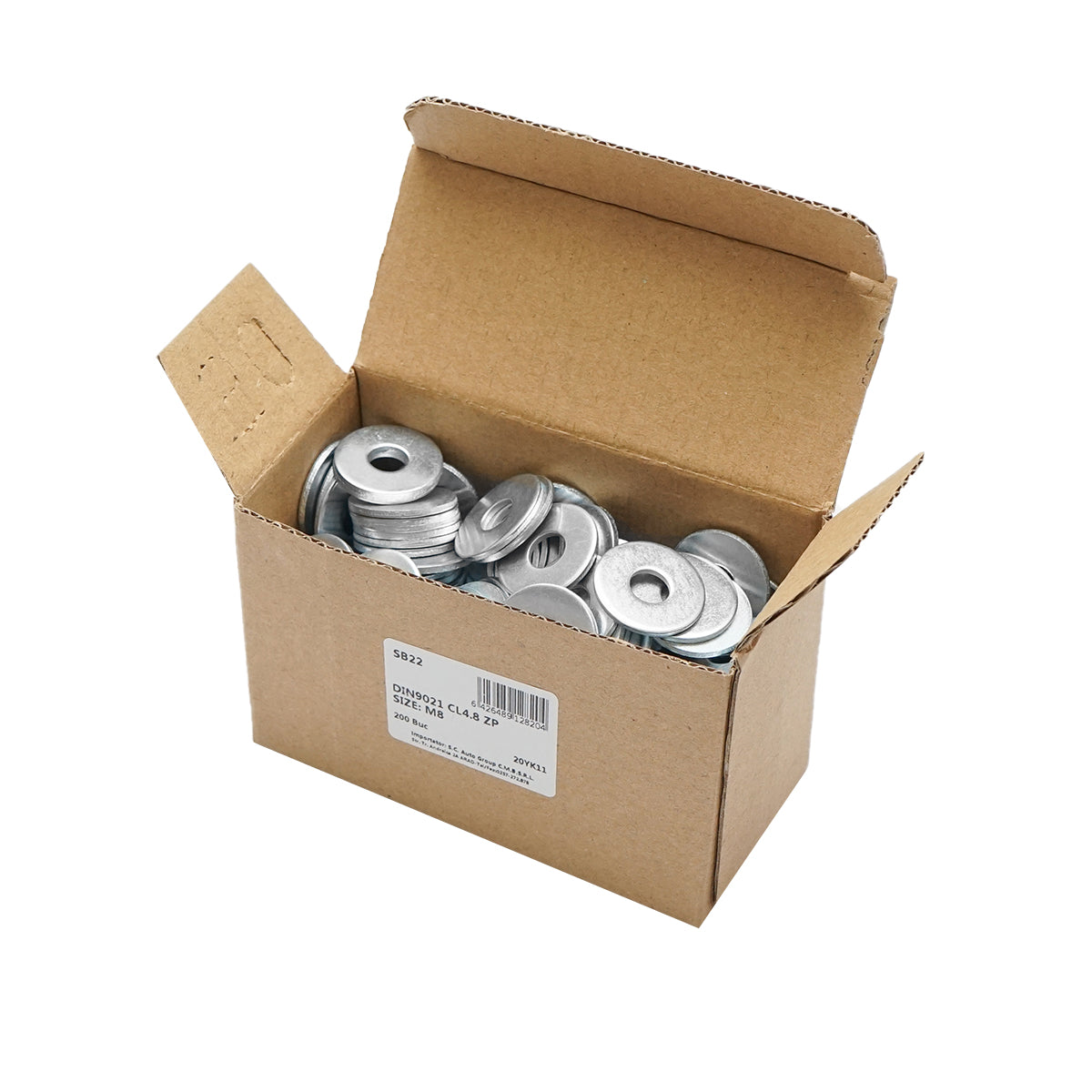 Zinc-coated washers DIN 9021-4.8 M8 200 pcs